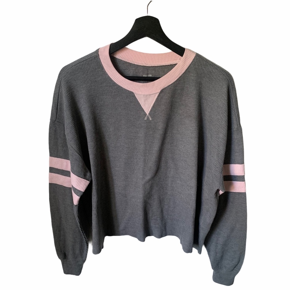 Grey and Pink Varsity Waffle Tee